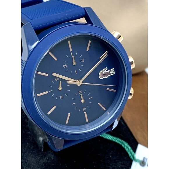 Lacoste Men's Watch 2011013 Quartz Chronograph Blue Dial Rubber Band 44m… - Picture 1 of 13